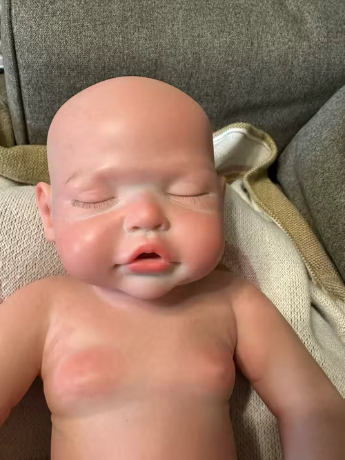Lalka Reborn 46 cm – śpiąca dziewczynka z miękkiego silikonu