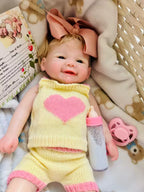 Lalka Reborn Vivienne 33 cm – blond włosy, pełne miękkie ciało silikonowe