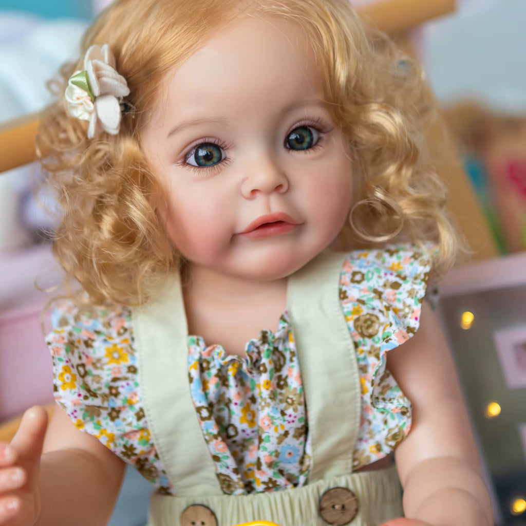 Lalka Reborn Sue-Sue 55 cm – silikonowa lalka niemowlęca z ręcznie wszczepianymi włosami