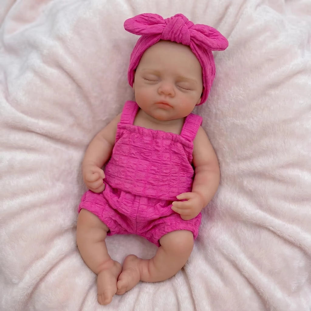 Lalka Reborn Irys 30 cm – śpiące niemowlę z miękkiego silikonu