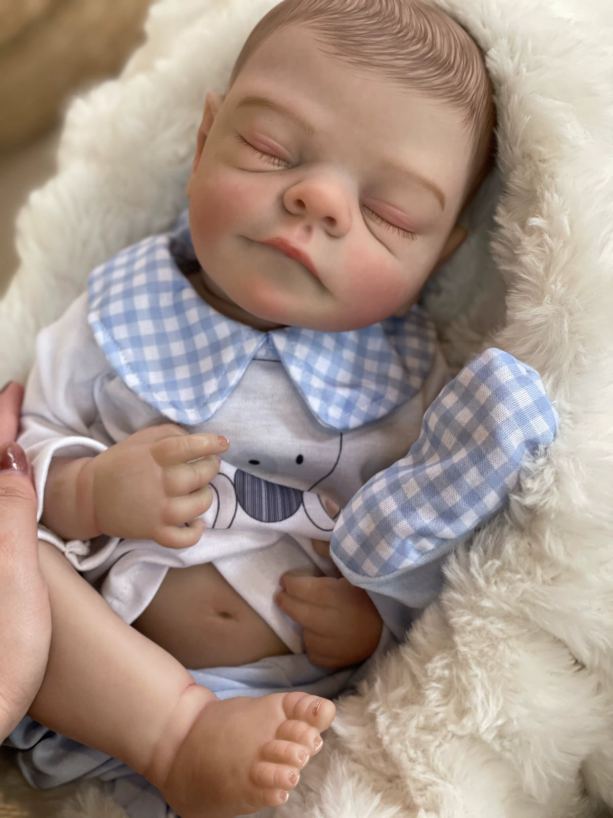 Lalka Reborn 48 cm – realistyczny chłopiec z pełnego miękkiego winylu