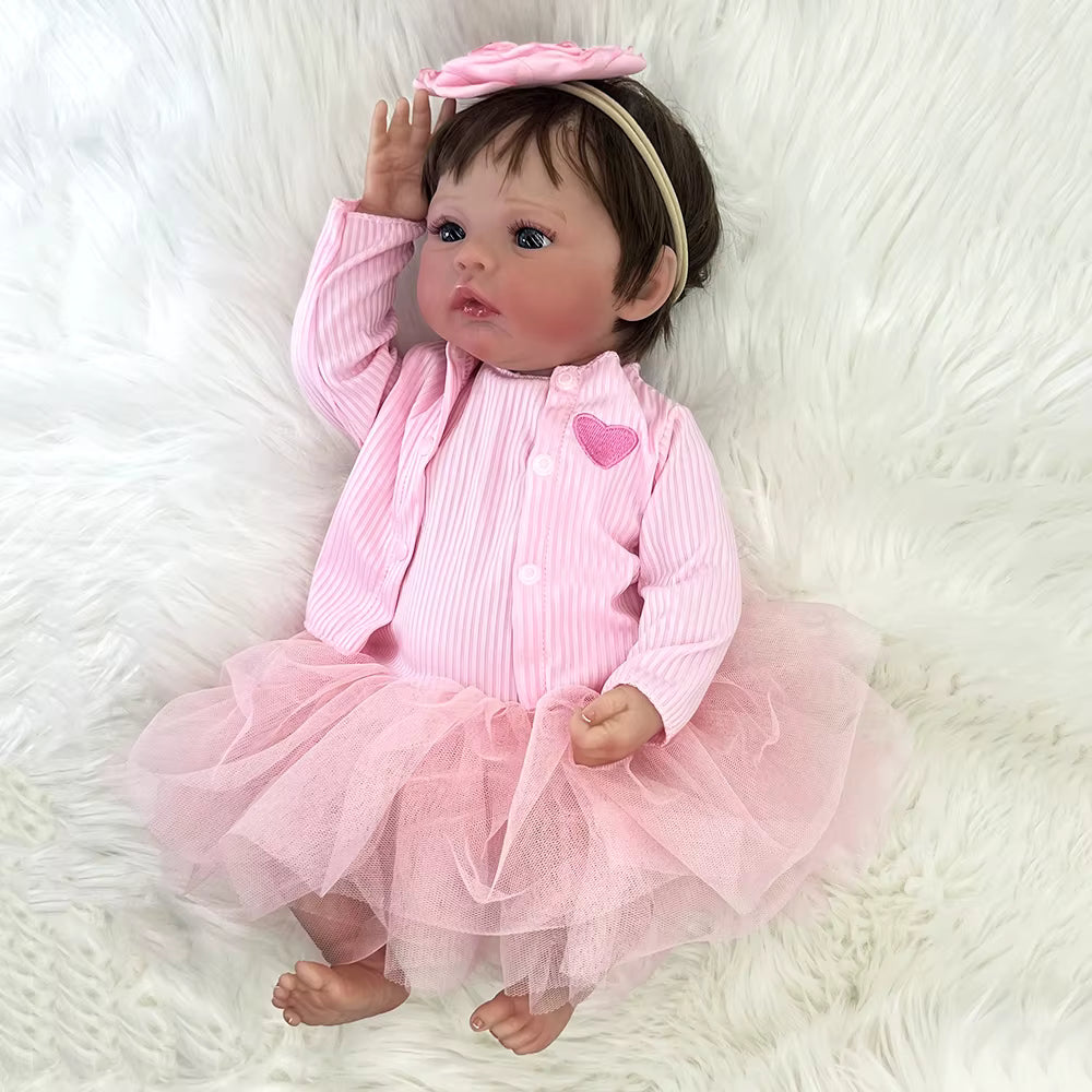 Lalka Reborn 48 cm – realistyczna dziewczynka z pełnego silikonu
