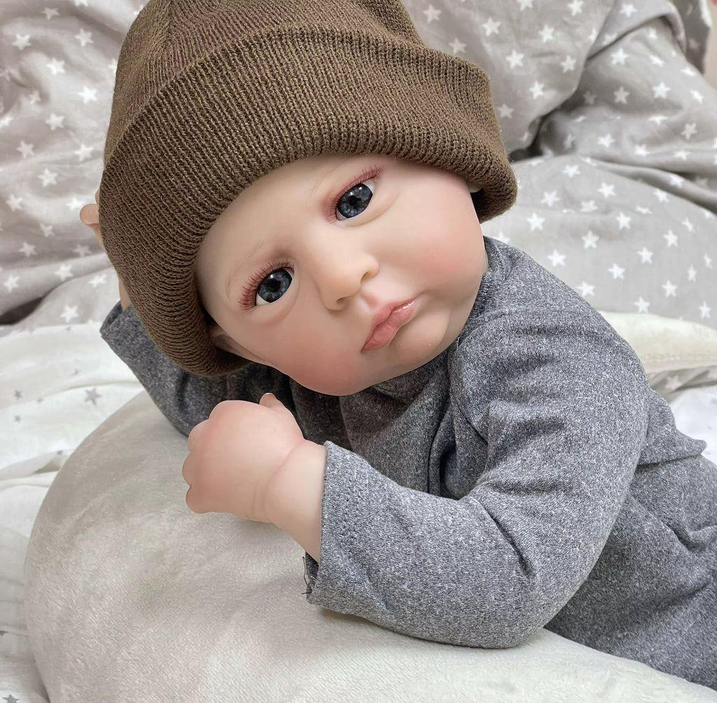 Realistyczne niemowlę z niebieskimi oczami Lalka reborn 50 cm