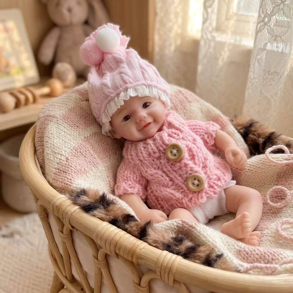 Lalka Reborn Viviene 15 cm – miniaturowa dziewczynka z niebieskimi oczami