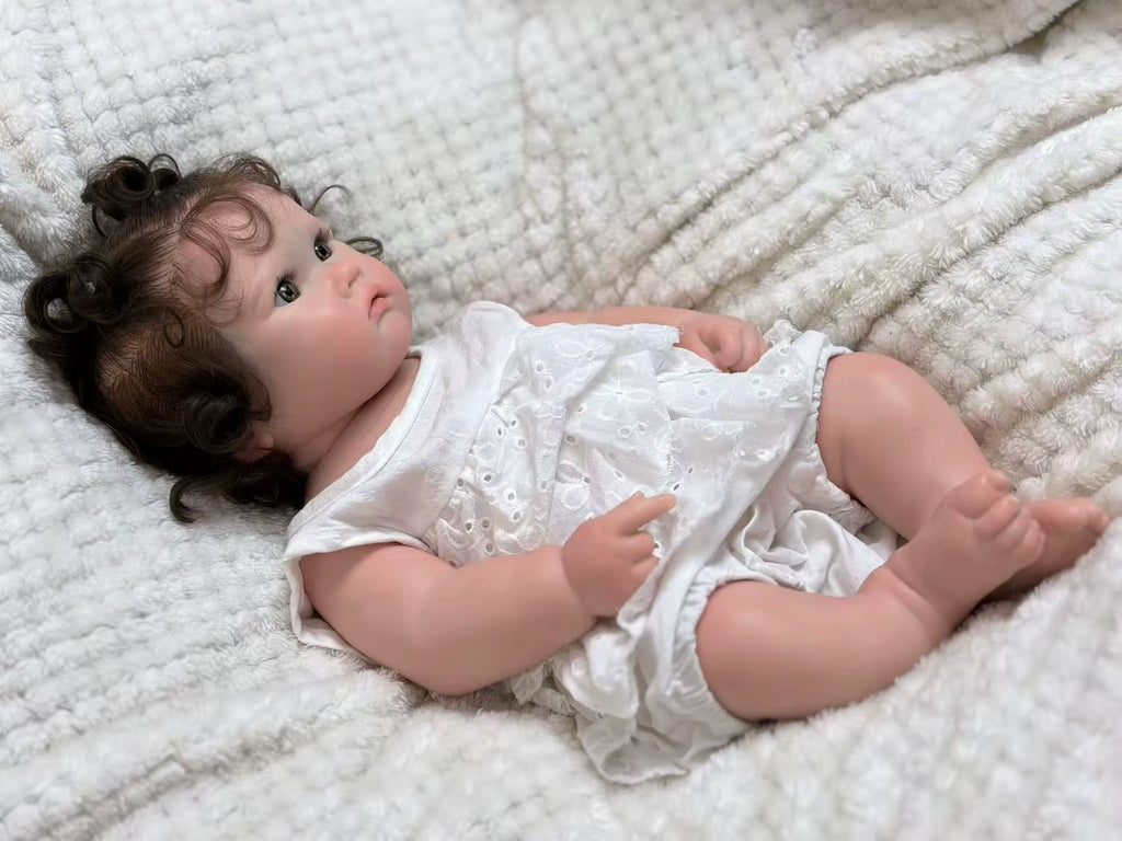 Lalka Reborn Charlotte 45 cm – silikonowa dziewczynka z otwartymi ustami