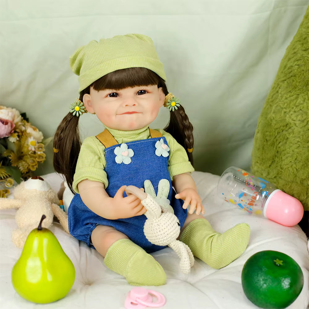 Lalka Reborn Raya 48 cm – realistyczna dziewczynka z pełnym winylowym ciałem
