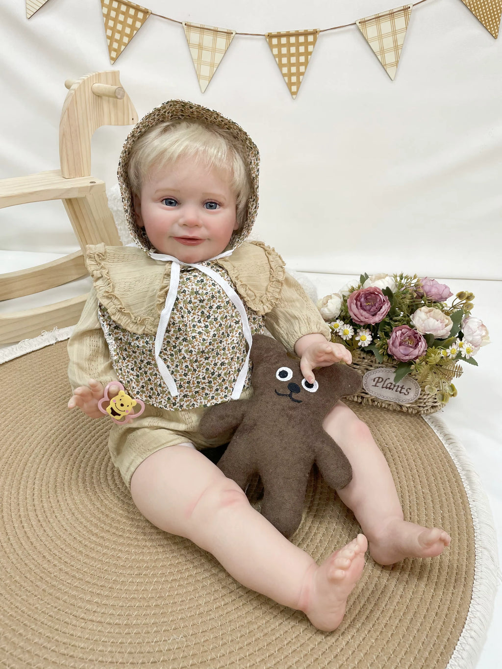 Lalka Reborn Hazel 65 cm – miękka lalka niemowlęca z materiałowym korpusem