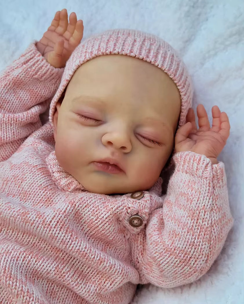 Lalki Reborn Lily i Irys 48 cm – realistyczne bliźniaczki z miękkim materiałowym korpusem