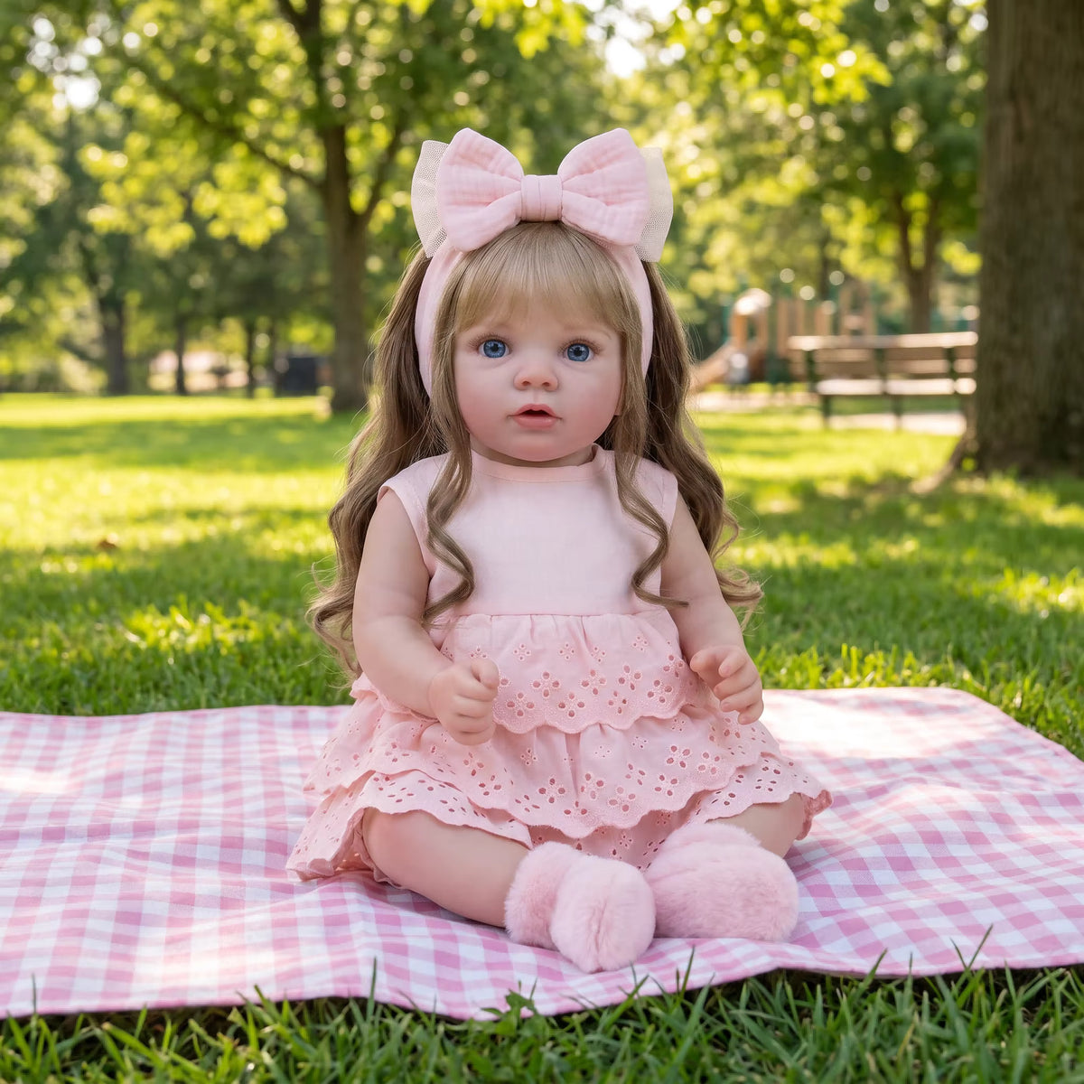 Lalka Reborn Missy 52 cm – realistyczna dziewczynka z miękkim materiałowym korpusem
