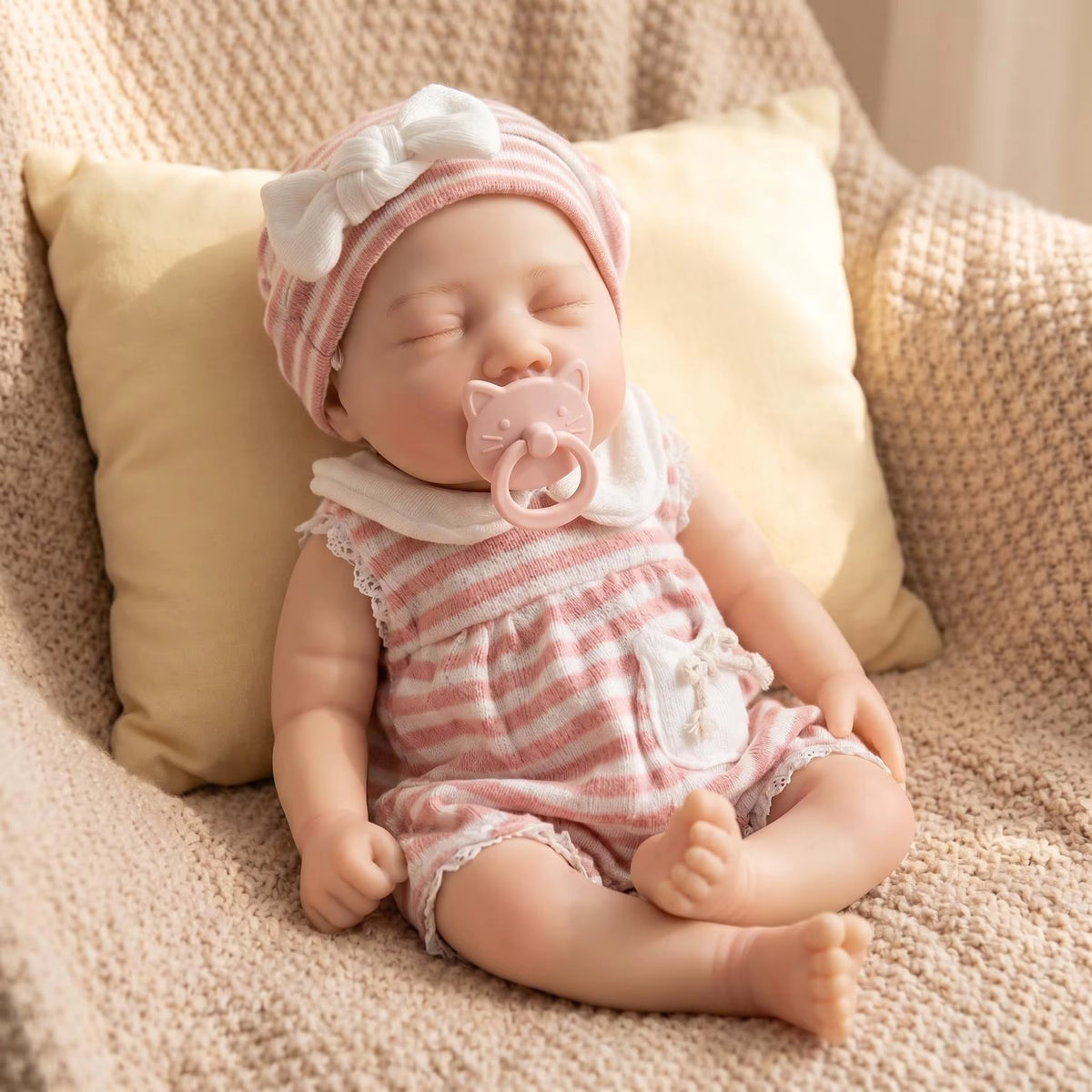 Lalka Reborn Rosie 32 cm – miękka lalka niemowlęca z pełnego silikonu