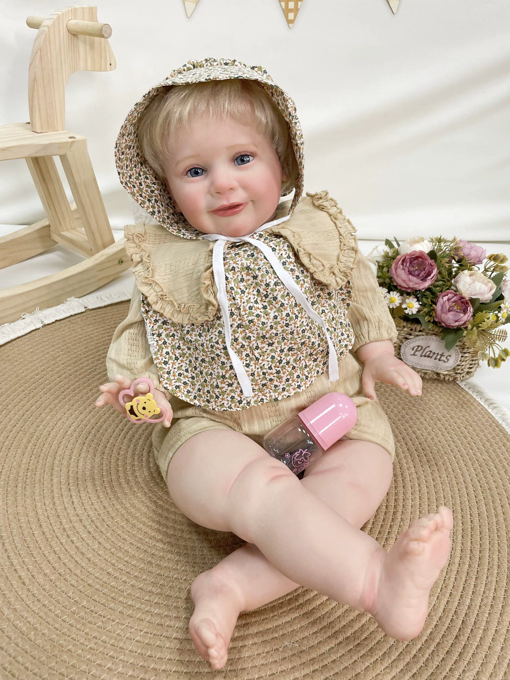 Lalka Reborn Hazel 65 cm – miękka lalka niemowlęca z materiałowym korpusem