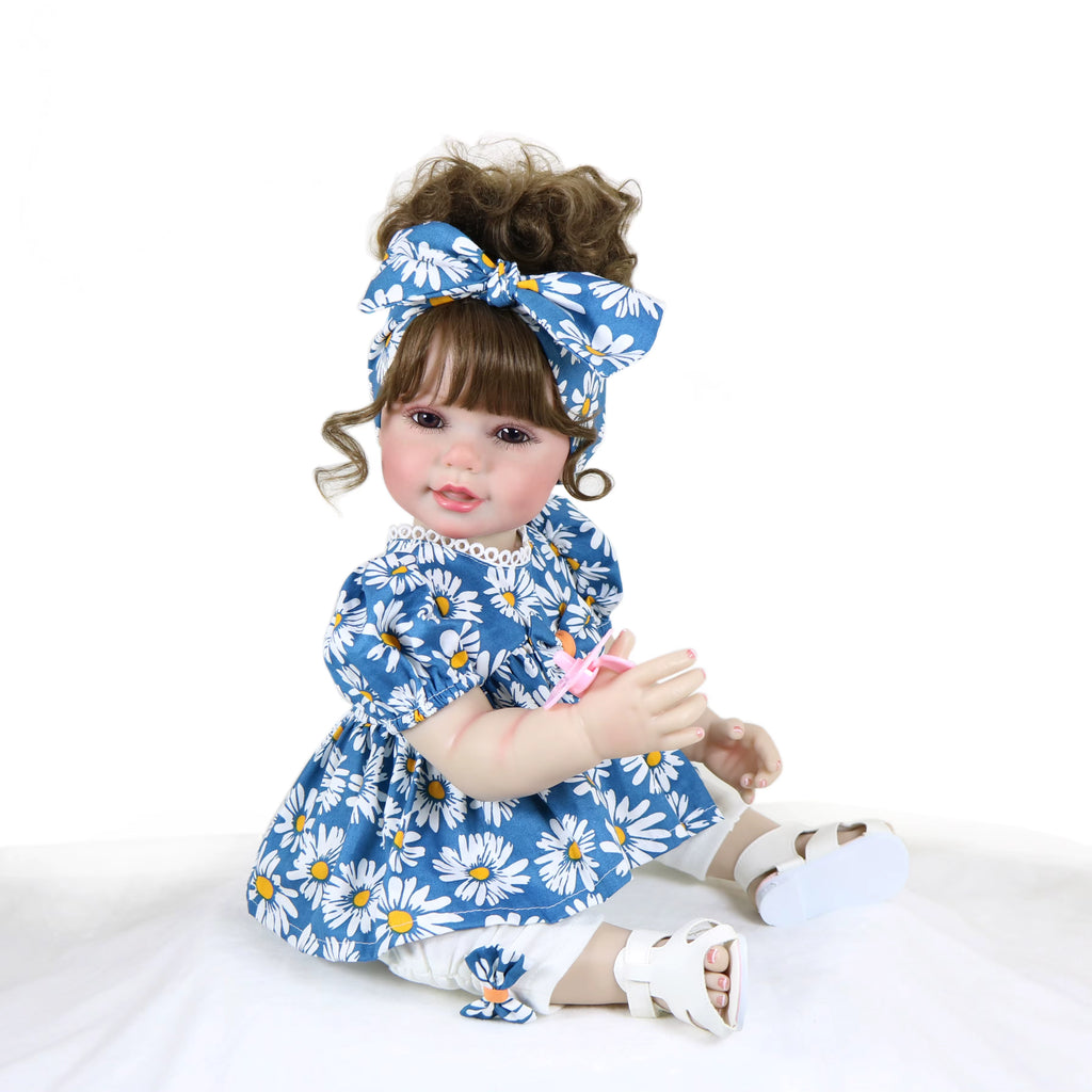 Daisy 56 cm – realistyczna lalka reborn z miękkiego winylu