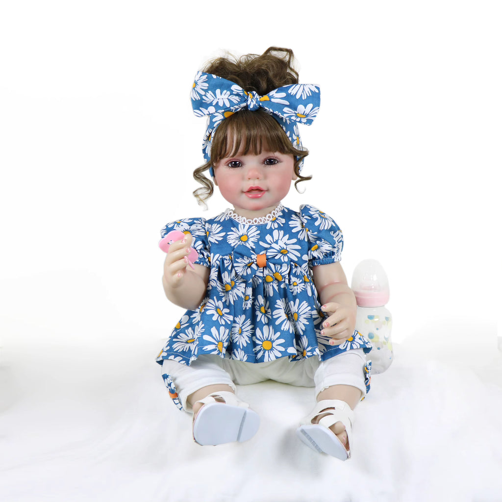 Daisy 56 cm – realistyczna lalka reborn z miękkiego winylu