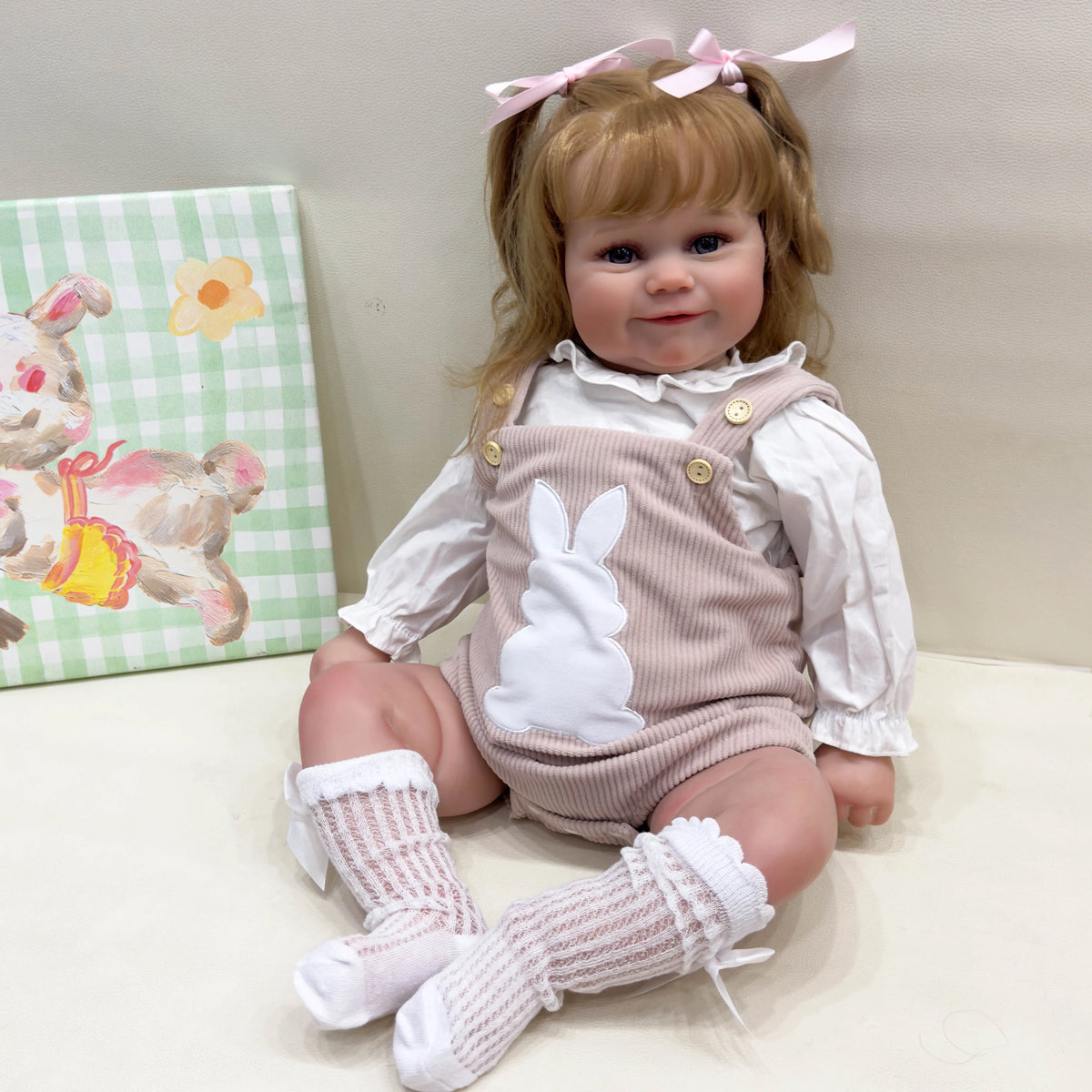Lalka Reborn Maddie 60 cm – realistyczna dziewczynka z miękkim materiałowym korpusem