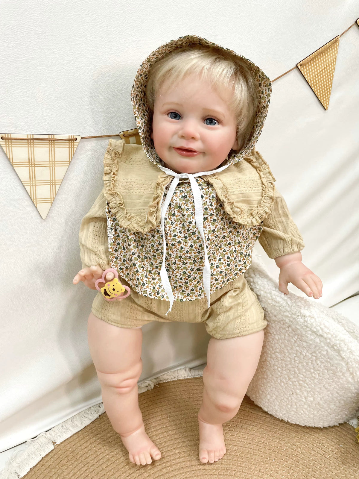 Lalka Reborn Hazel 65 cm – miękka lalka niemowlęca z materiałowym korpusem