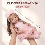 Lalka Reborn Missy 52 cm – realistyczna dziewczynka z miękkim materiałowym korpusem