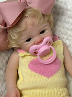 Lalka Reborn Vivienne 33 cm – blond włosy, pełne miękkie ciało silikonowe