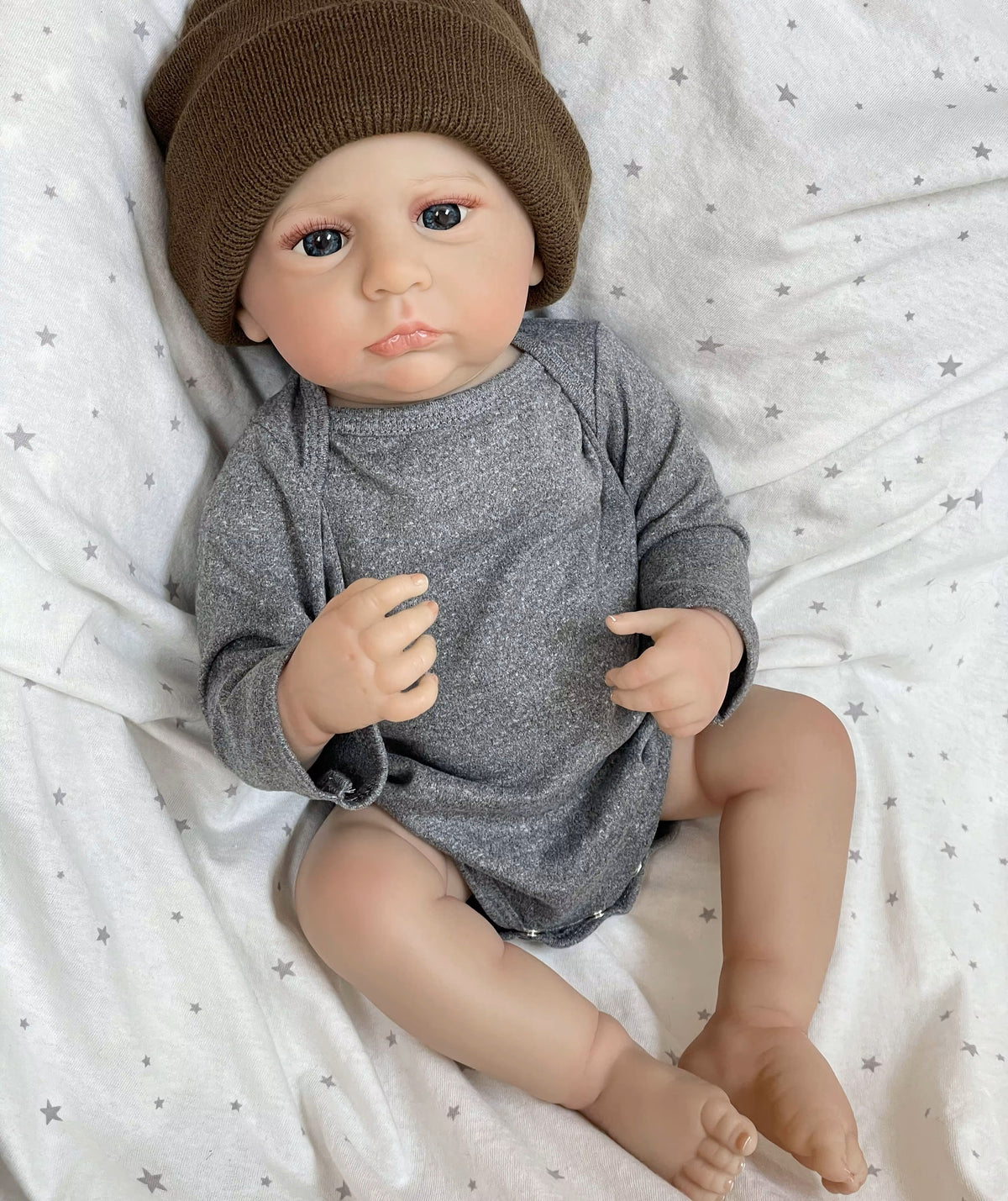 Realistyczne niemowlę z niebieskimi oczami Lalka reborn 50 cm